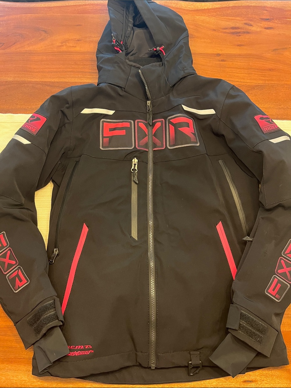 FXR ladies size 4 Black and pink 3 in 1 Snowmobile Jacket with Hood
